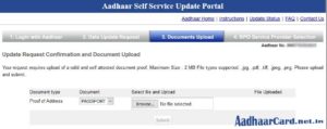 Aadhaar Update Documents