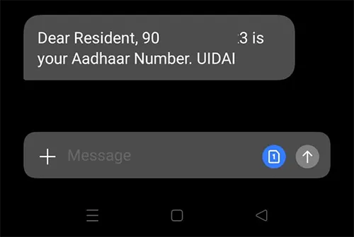 EID Aadhaar Number Received